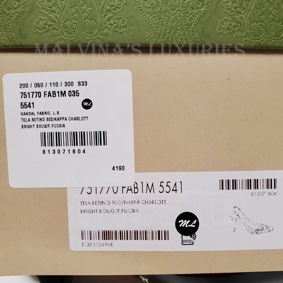 GUCCI SHOES FUCHSIA MESH w GG CRYSTALS SLINGBACK SANDALS sz 40 10 US - Picture 15 of 15